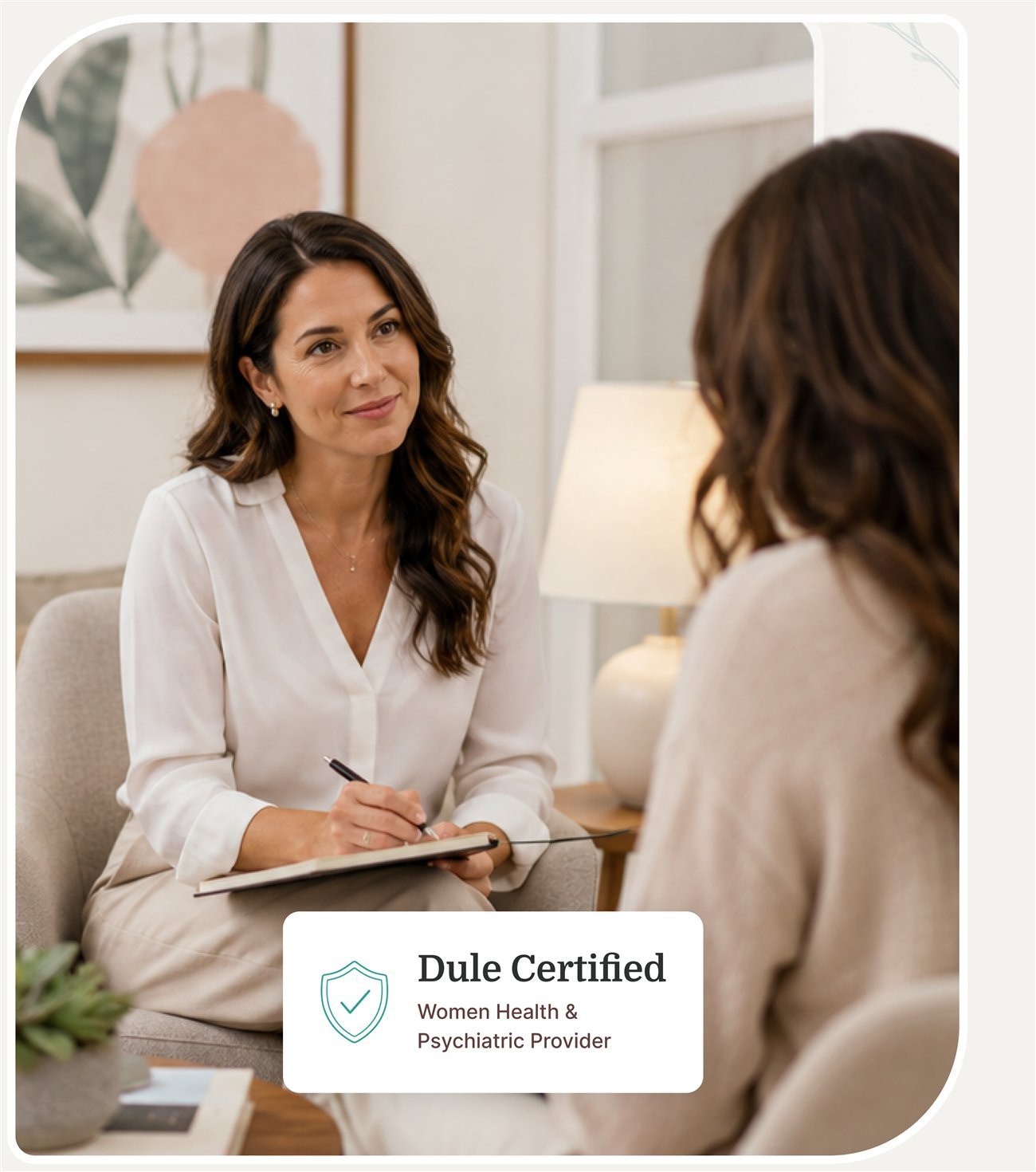 A WholeMind provider in conversation with a patient